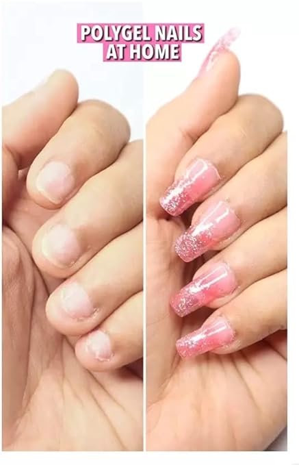 GV568 INOG Acrylic Gel Poly Nail Gel Nail Extension Set With Top & Base Coat Nail Art Combo (Transperant)