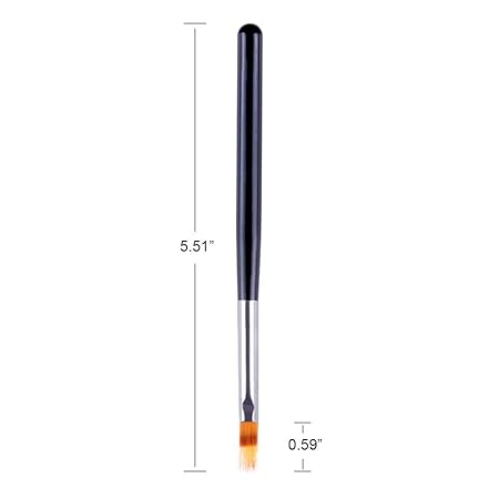 GV569 INOG 2pcs Brush Set Black Nail Ombre With Wood Handle Brush| Nail Art Tool Pen Dual Head Nail Sponge Brush Picking Dotting Gradient Ombre Nail Pen Brush with 4 Replacement Heads