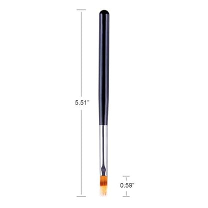 GV569 INOG 2pcs Brush Set Black Nail Ombre With Wood Handle Brush| Nail Art Tool Pen Dual Head Nail Sponge Brush Picking Dotting Gradient Ombre Nail Pen Brush with 4 Replacement Heads