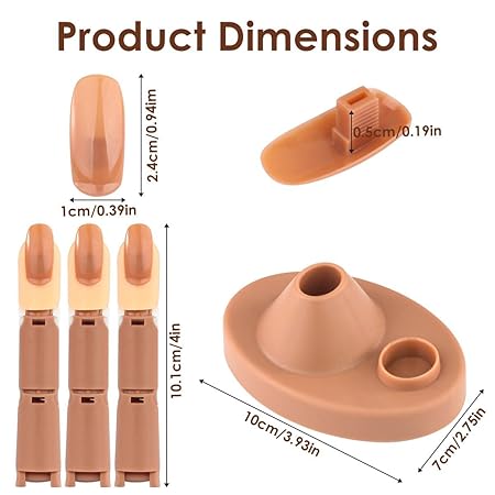 GV570 INOG Nail Practice Finger for Acrylic Nails Kit: Adjustable Nail Practice Hand Fake Mannequin Training Finger Replaceable Nail Tips Nail Art Brush Tools Kit Beginner Home DIY