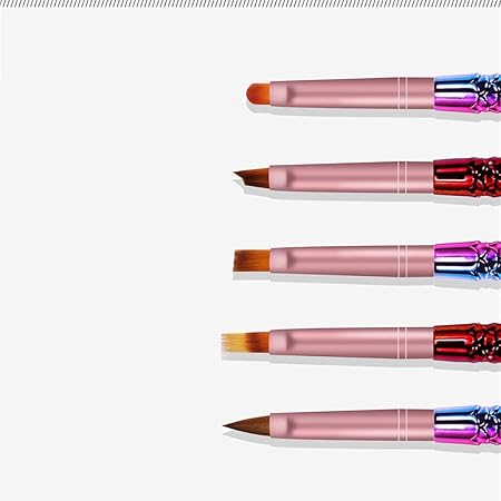 GV573 INOG 5Pcs Acrylic Nail Art Brush Set Mermaid Handle Nail Flower Painting Pen Nail Gradient Brushes UV Gel Builder Manicure DIY Tools