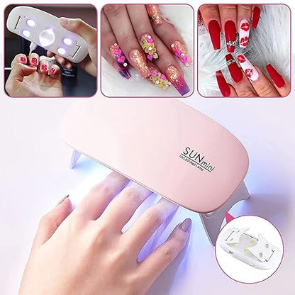 GV579 INOG Acrylic Nail Kit Nail Art Tool for Beginners and Professional, Nail Clipper, Fake Nail Tips, LED Nail Lamp, Polygel Brush, Nail File, Dotting tool, Nail Stickers For Nails Extension Kit