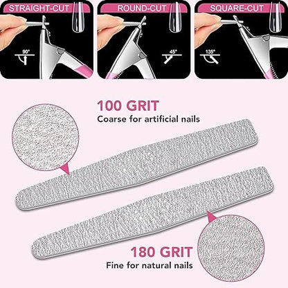GV579 INOG Acrylic Nail Kit Nail Art Tool for Beginners and Professional, Nail Clipper, Fake Nail Tips, LED Nail Lamp, Polygel Brush, Nail File, Dotting tool, Nail Stickers For Nails Extension Kit