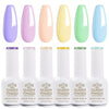 GV864 Gel Nail Polish Set - 6 Colors Nail Polish Sweet Pink Green Collection NailPolish For All Seasons Soak Off LED Lamp Cured Manicure Kit For Nail Art (29,11,118,41,49,54) (Macaron Park)