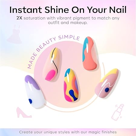 GV868 Gel Nail Polish Set - 6 Colors Summer Bright Hot Pink Royal Blue Purple Turquoise Peaches Coral Yellow NailPolish Soak Off LED Lamp Cured For Nail Art (29,58,57,41,33,17) (Summer Island)