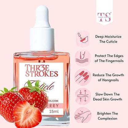 GV708 THR3E STROKES 3 Pcs 15Ml No Wipe Gel Top Coat And Base Coat Set With Cuticle Oil - Soak Off Led Nail Lamp Gel Base Top Coat Finish Nail Art Design For Women(Require uv lamp for drying)