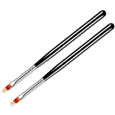 GV709 THR3E STROKES 2 Pc Nail Ombre Brush Pro Nail Art Tools, UV Gel Nail Art Painting Brush With Wood Handle