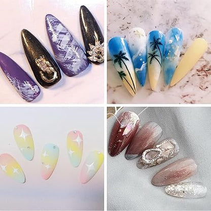 GV709 THR3E STROKES 2 Pc Nail Ombre Brush Pro Nail Art Tools, UV Gel Nail Art Painting Brush With Wood Handle
