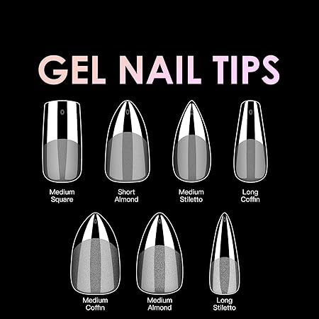 GV764 THR3E STROKES 120pcs Soft Gel Nail Tips, Gel X NailTips Clear Fake Nails Full Cover Soft Acrylic NailTips with Box for Extension Nail Manicure Salon Home DIY