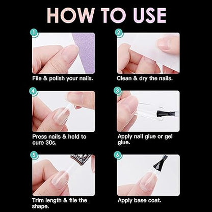 GV764 THR3E STROKES 120pcs Soft Gel Nail Tips, Gel X NailTips Clear Fake Nails Full Cover Soft Acrylic NailTips with Box for Extension Nail Manicure Salon Home DIY