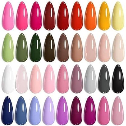 GV777 THR3E STROKES 36 Colors Nail Art GelPaint Kit, 40PCS Gel Nail Polish Set,With Top Coat , Base Coat Gel Nail Polish with NailBrush for DIY NailArt Design, NailArt GelPolish for DIY At Home