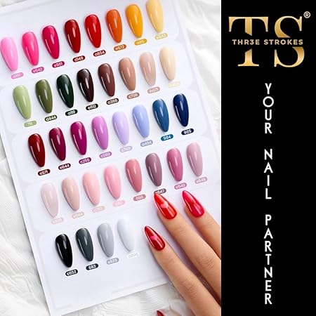 GV777 THR3E STROKES 36 Colors Nail Art GelPaint Kit, 40PCS Gel Nail Polish Set,With Top Coat , Base Coat Gel Nail Polish with NailBrush for DIY NailArt Design, NailArt GelPolish for DIY At Home