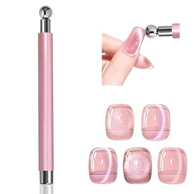GV778 THR3E STROKES Essentials Cat Eye Magnetic For Nails Double-head Nail Magnet Sturdy Cat Eye Magnet For Nails With Round Magnetic Bead Multifunctional Magnet For Cat Eye Gel Polish Home Diy (Ball Magnet)