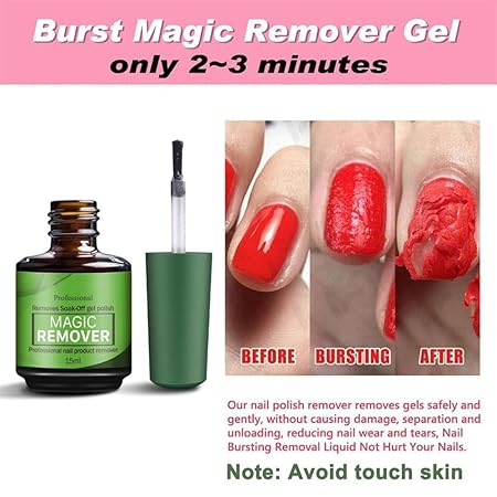 GV780 THR3E STROKES Gel Nail Polish Remover, No Need for Foil, Quick & Easy Polish Remover In 3-5 Minutes, No Need Soaking Or Wrapping Doesn't Hurt Nails-15ml (Set of 3) ( Buffer+Peeler+Cuticle Oil +Acrylic Remover) Accesories Free