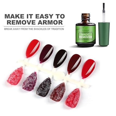 GV780 THR3E STROKES Gel Nail Polish Remover, No Need for Foil, Quick & Easy Polish Remover In 3-5 Minutes, No Need Soaking Or Wrapping Doesn't Hurt Nails-15ml (Set of 3) ( Buffer+Peeler+Cuticle Oil +Acrylic Remover) Accesories Free