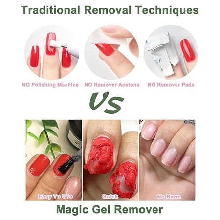 GV780 THR3E STROKES Gel Nail Polish Remover, No Need for Foil, Quick & Easy Polish Remover In 3-5 Minutes, No Need Soaking Or Wrapping Doesn't Hurt Nails-15ml (Set of 3) ( Buffer+Peeler+Cuticle Oil +Acrylic Remover) Accesories Free
