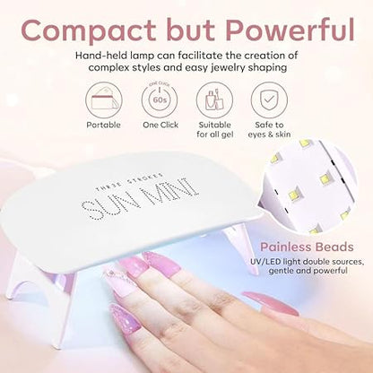 GV783 THR3E STROKES Professional Polygel Nail Extension Kit | All-in-One Medium Kit for Nail Art & Extension | Salon-Quality DIY Nail Kit (SALOMO KIT)