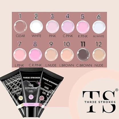 GV783 THR3E STROKES Professional Polygel Nail Extension Kit | All-in-One Medium Kit for Nail Art & Extension | Salon-Quality DIY Nail Kit (SALOMO KIT)