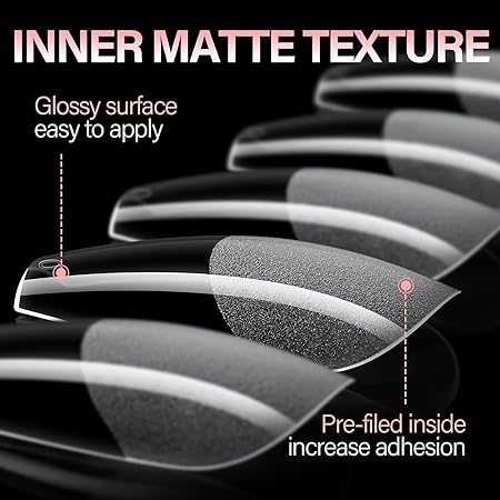 GV34 THR3E STROKES Soft Gel Nail Tips, Full Cover Clear Soft Nail Tips for Artificial False Nails Extension Nail Salons DIY Nail Art with Box, 550PCS (MEDIUM COFFIN P3)