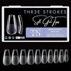 GV34 THR3E STROKES Soft Gel Nail Tips, Full Cover Clear Soft Nail Tips for Artificial False Nails Extension Nail Salons DIY Nail Art with Box, 550PCS (MEDIUM COFFIN P3)