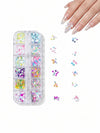 GV1049 Fall Nail Art Stickers Maple Leaf Nail Art Glitter Set – 3D Autumn Nail Sequins Decoration Kit