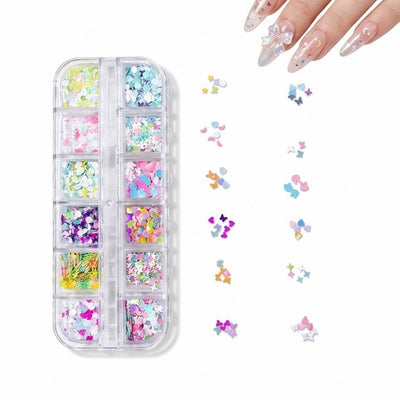 GV1049 Fall Nail Art Stickers Maple Leaf Nail Art Glitter Set – 3D Autumn Nail Sequins Decoration Kit