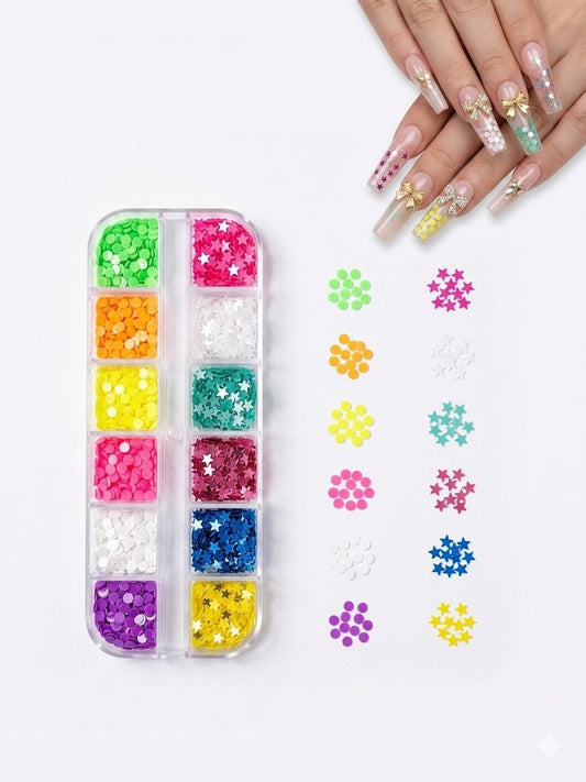 GV1050 Fall Nail Art Stickers Maple Leaf Nail Art Glitter Set – 3D Autumn Nail Sequins Decoration Kit