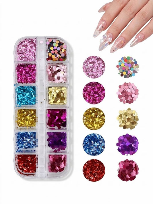 GV1051 Fall Nail Art Stickers Maple Leaf Nail Art Glitter Set – 3D Autumn Nail Sequins Decoration Kit