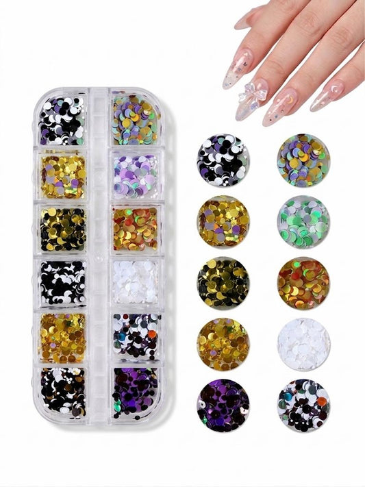 GV1053 Fall Nail Art Stickers Maple Leaf Nail Art Glitter Set – 3D Autumn Nail Sequins Decoration Kit