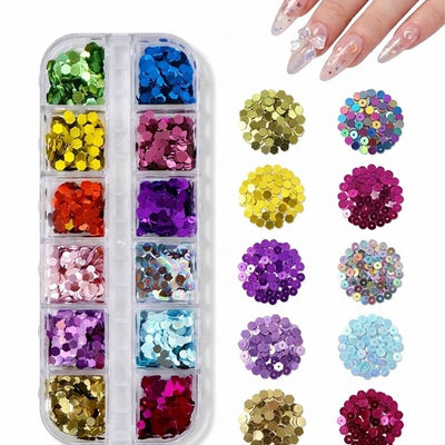 GV1054 Fall Nail Art Stickers Maple Leaf Nail Art Glitter Set – 3D Autumn Nail Sequins Decoration Kit