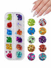GV1057 Fall Nail Art Stickers Maple Leaf Nail Art Glitter Set – 3D Autumn Nail Sequins Decoration Kit