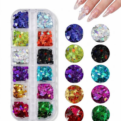 GV1059 Fall Nail Art Stickers Maple Leaf Nail Art Glitter Set – 3D Autumn Nail Sequins Decoration Kit