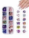 GV1060 Fall Nail Art Stickers Maple Leaf Nail Art Glitter Set – 3D Autumn Nail Sequins Decoration Kit