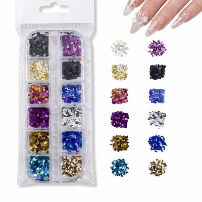 GV1070 Fall Nail Art Stickers Maple Leaf Nail Art Glitter Set – 3D Autumn Nail Sequins Decoration Kit