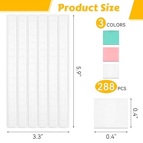GV833 THR3E STROKES 288 Pcs Sticky Tack, Wall Safe Adhesive Museum Poster Putty, Removable and Reusable Mounting Putty for Hanging Pictures, Nail Art, Decoration Random Color