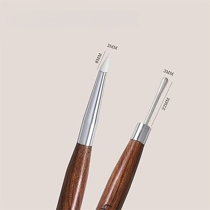 GV681 Double Tip Nail Art Pen with Wooden Handle – Gel Polish Brush