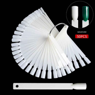 GV889 50 PCS Natural Color Nail Tip Display Fan – Nail Art Practice & Color Chart