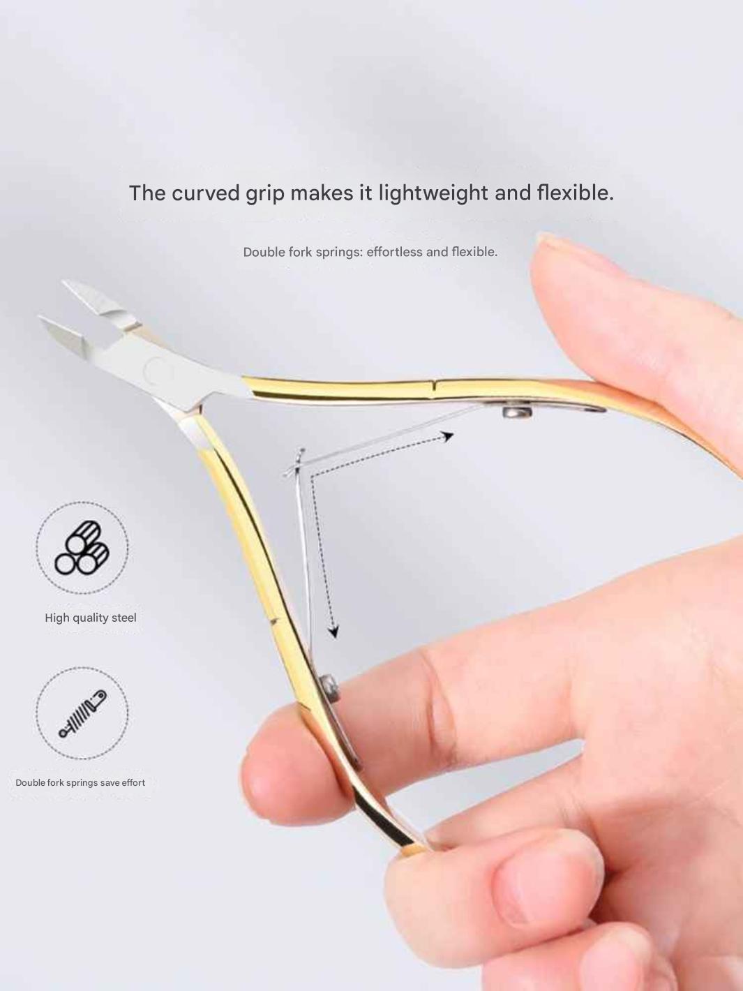 GV859 Professional Cuticle Nipper – Stainless Steel Double Spring Nail Cutter for Precise Cuticle & Dead Skin Trimming
