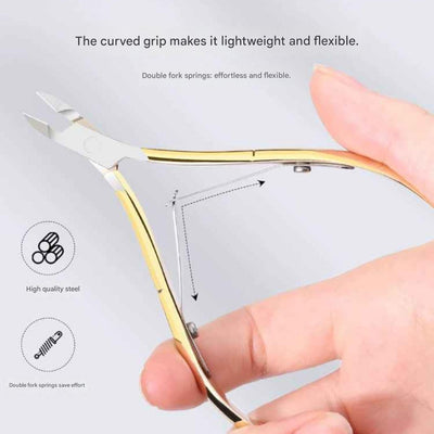 GV859 Professional Cuticle Nipper – Stainless Steel Double Spring Nail Cutter for Precise Cuticle & Dead Skin Trimming