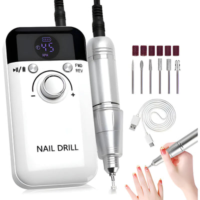GV944 Professional Electric Nail Drill Machine – Portable Manicure & Pedicure Nail File with Speed Control (Rechargeable)