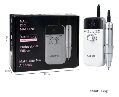 GV944 Professional Electric Nail Drill Machine – Portable Manicure & Pedicure Nail File with Speed Control (Rechargeable)