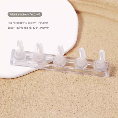 GV896 Magnetic Nail Tip Display Stand with 5 Holders – Acrylic Practice Base for Nail Art