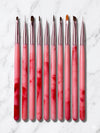 GV1016 10 PCS Nail Art Brush Set – Professional Nail Design Brushes Kit Color may Vary