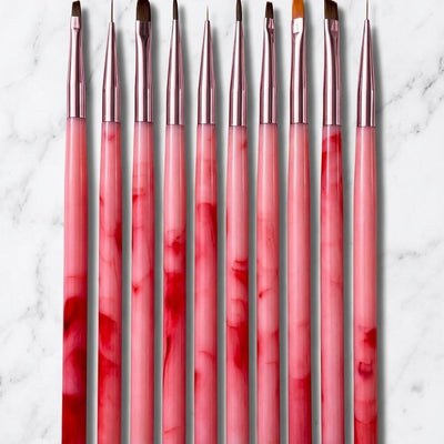 GV1016 10 PCS Nail Art Brush Set – Professional Nail Design Brushes Kit Color may Vary