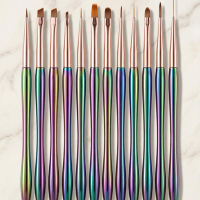 GV1026 10 PCS Nail Art Brush Set – Professional Nail Design Brushes Kit Color may Vary