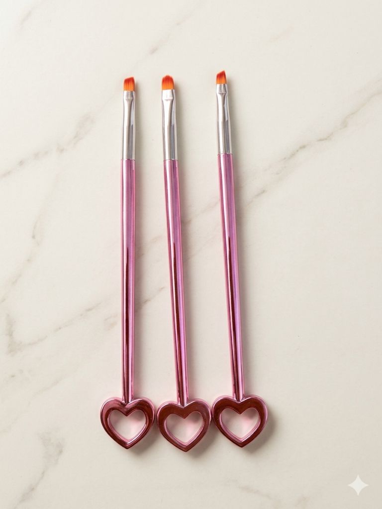 GV1030 3 PCS Nail Art Brush Set – Professional Nail Design Brushes Kit Color may Vary