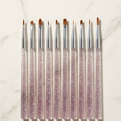 GV1032 10 PCS Nail Art Brush Set – Professional Nail Design Brushes Kit Color may Vary