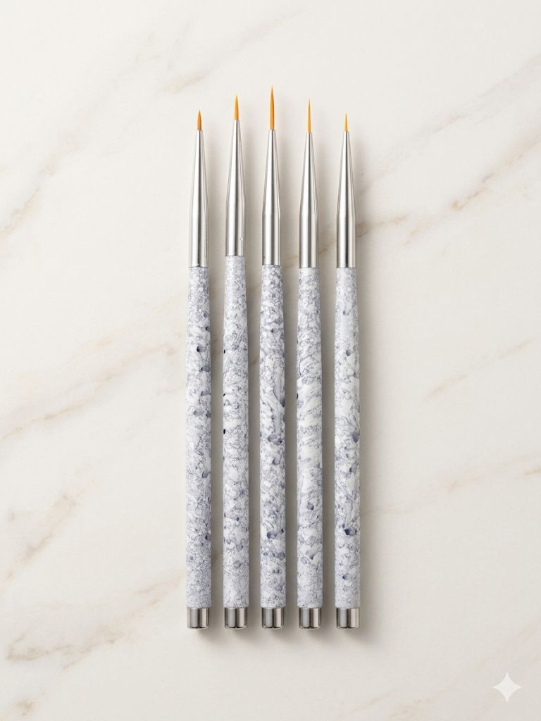 GV1037 5 PCS Nail Art Brush Set – Professional Nail Design Brushes Kit Color may Vary