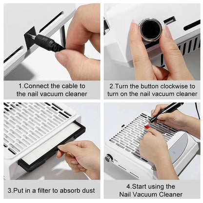 GV576 1Pcs Professional Nail Dust Collector – High-Power Vacuum Suction for Manicure & Pedicure Color may Vary