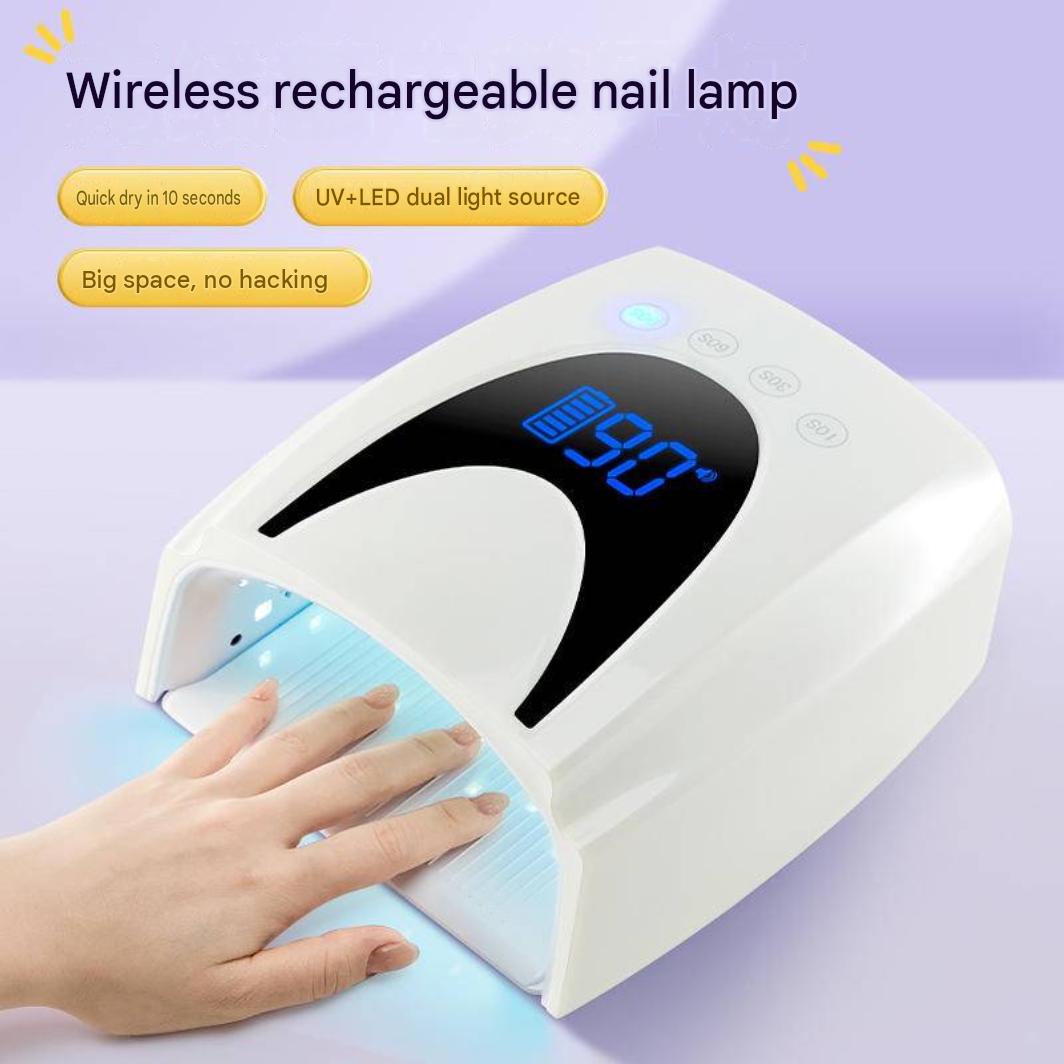 GV1124 Rechargeable UV LED Nail Lamp 72W – Cordless Portable Nail Dryer with 10S/30S/60S/90S Timer for Gel Polish & Nail Art